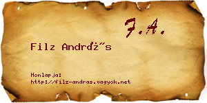 Filz András névjegykártya